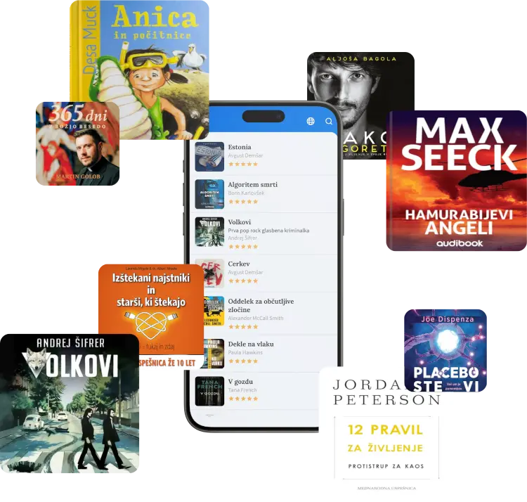 Phone running Audibook application.